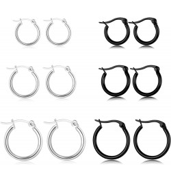 10 Pairs Silver Hoop Earrings Set for Women Surgical Steel Hoop Earrings Lightweight Hypoallergenic Tiny Small Hoops For Girl...