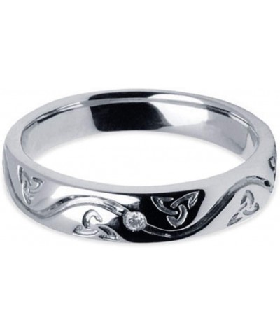 Solid 925 Sterling Silver Irish Celtic Knot Symbol Wedding Band Ring Round Cut CZ $35.74 Bracelets