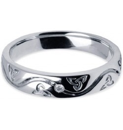 Solid 925 Sterling Silver Irish Celtic Knot Symbol Wedding Band Ring Round Cut CZ $35.74 Bracelets