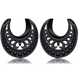 2PCS Elegant Wedding Floral Saddle Plugs Ear Tunnels Gauges Hypoallergenic Piercing Stainless Steel Stretchers For Ears Women...