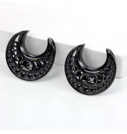 2PCS Elegant Wedding Floral Saddle Plugs Ear Tunnels Gauges Hypoallergenic Piercing Stainless Steel Stretchers For Ears Women...