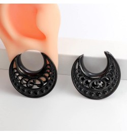 2PCS Elegant Wedding Floral Saddle Plugs Ear Tunnels Gauges Hypoallergenic Piercing Stainless Steel Stretchers For Ears Women...