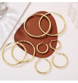 4MM 925 Sterling Silver Hoops Earrings, Lightweight Hollow Tube Chunky Gold Hoops for Women 14k Gold Plated Thick Hoop Earrin...