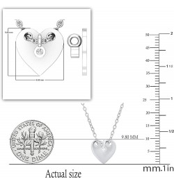 Ladies Front & Back Disc Charm Plain Heart with Hanging Round Diamond or Gemstone Pendant with 18 Inch Silver Chain | Availab...