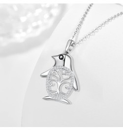 Sterling Silver Animal Necklace for Women Girls Valentine's Day Birthday Party Jewelry Gifts with 18''+2'' Chain 01-Penguin $...