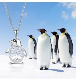 Sterling Silver Animal Necklace for Women Girls Valentine's Day Birthday Party Jewelry Gifts with 18''+2'' Chain 01-Penguin $...