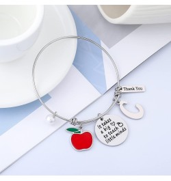 Teacher Appreciation Gifts Charm Bracelets, Stainless Steel Teacher Bracelet Teacher Gifts for Women Thank You Gifts Teacher ...