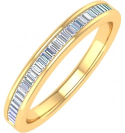 14K Gold Channel Set Baguette Diamond Wedding Band (1/4 carat) Yellow Gold $148.50 Bracelets