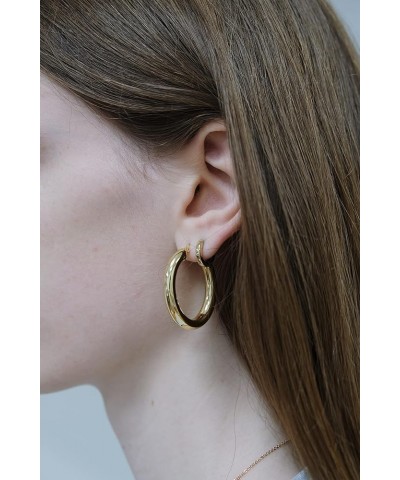 Oval Chunky Thick Hoop Earrings for Women Yellow $7.91 Earrings