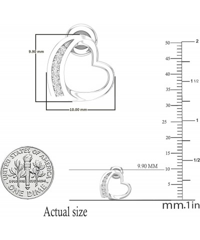 0.10 Carat (ctw) Round White Diamond Ladies Heart Stud Earrings, Available in Various Gemstones & Metal 10K/14K/18K & 925 Ste...