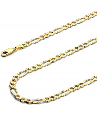 14K Solid Gold Figaro Chains (Select Options) 7.5 Inches Yellow Gold Pave $221.40 Bracelets