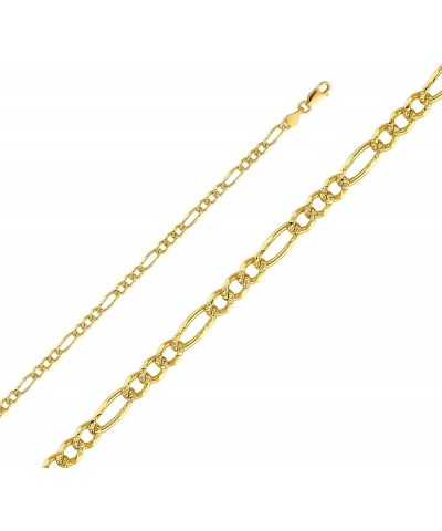 14K Solid Gold Figaro Chains (Select Options) 7.5 Inches Yellow Gold Pave $221.40 Bracelets