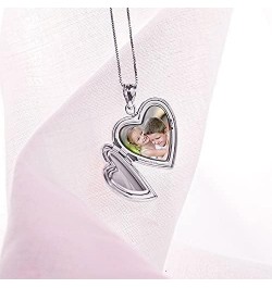 PicturesOnGold Personalized Always in My Heart Silver Or Gold Heart Locket Pendant Necklace Silver - Locket + 2 Photos + Engr...