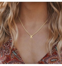 Initial Necklace 18K Gold Plated Copper Initial Necklace Dainty Personalized Letter Necklace Minimalist Delicate Small Monogr...