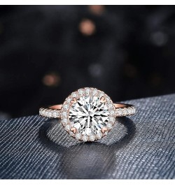 3 Carat Cubic Zirconia Promise Rings for Her Round Simulated Diamond cz Halo Round Halo Engagement Ring Stackable Bands Rings...