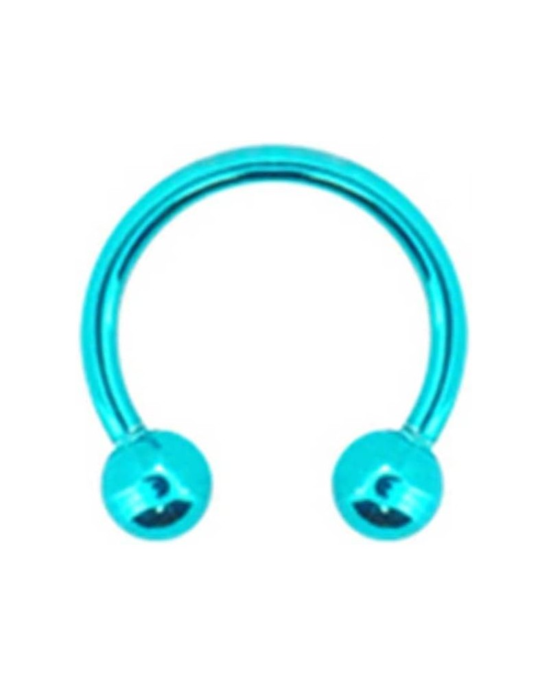 Titanium Horseshoe CBB Ring Nose Hoop Ear Cartilage Septum Choose Your Color 5/16" 18G Vibrant Teal $9.34 Body Jewelry