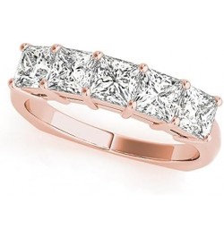 1 Carat (ctw) Gold Princess Cut 5 Stone Ring Diamond Wedding Band Value Collection (H-I Color SI1-SI2 Clarity) 8 Rose Gold $8...