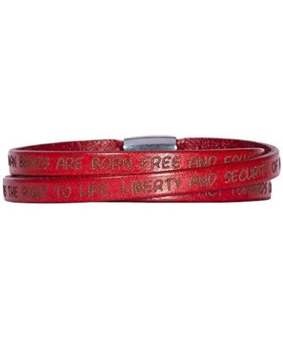 Human Rights Leather Bracelet BR1 Engraved Human Rights Red 63.0 Centimeters $21.60 Bracelets