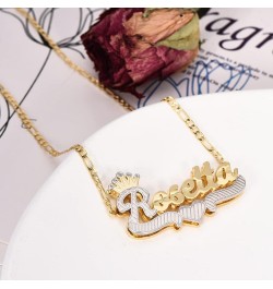 Name Necklace Personalized 18K Gold Plated Double Plated Name Necklace Custom Nameplate Necklace Personalized Birthday Gifts ...