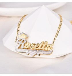 Name Necklace Personalized 18K Gold Plated Double Plated Name Necklace Custom Nameplate Necklace Personalized Birthday Gifts ...