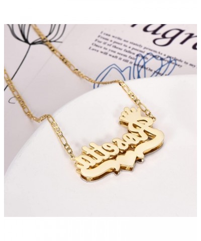 Name Necklace Personalized 18K Gold Plated Double Plated Name Necklace Custom Nameplate Necklace Personalized Birthday Gifts ...