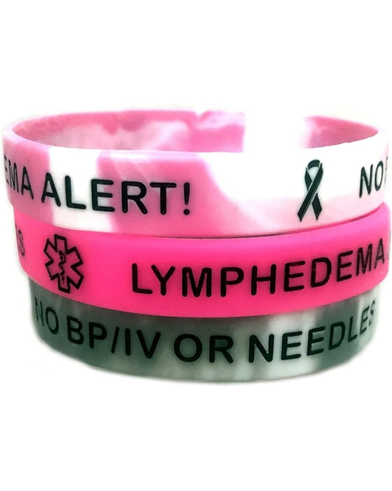 Lymphedema Alert No Bp/IV/Needles Silicone Bracelet 3 Color Choices 2 Grey/White Swirl $8.55 Bracelets