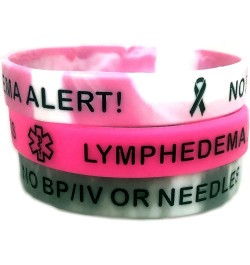 Lymphedema Alert No Bp/IV/Needles Silicone Bracelet 3 Color Choices 2 Grey/White Swirl $8.55 Bracelets