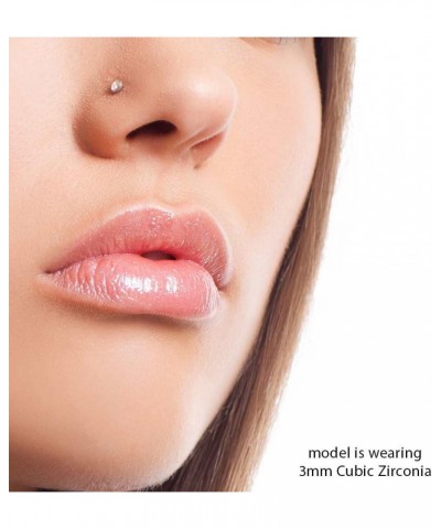 Cubic Zirconia Nose Stud - Nickel-Free 14K Yellow Gold Gold Nose Ring - 20 Gauge 1.5mm $26.87 Body Jewelry