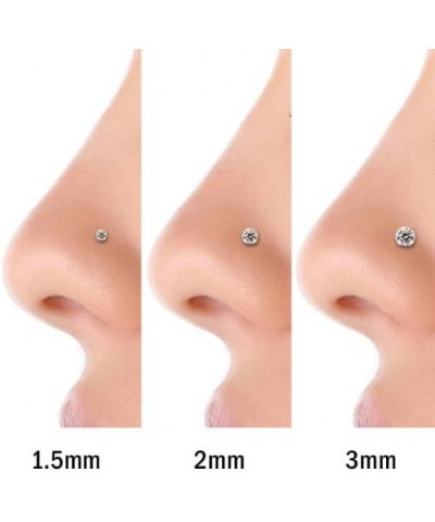 Cubic Zirconia Nose Stud - Nickel-Free 14K Yellow Gold Gold Nose Ring - 20 Gauge 1.5mm $26.87 Body Jewelry