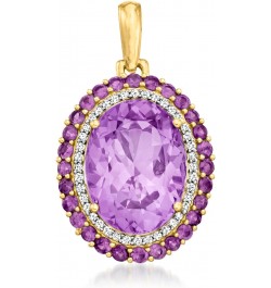 10.00 ct. t.w. Amethyst and .22 ct. t.w. Diamond Pendant in 14kt Yellow Gold $305.90 Pendants