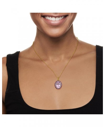 10.00 ct. t.w. Amethyst and .22 ct. t.w. Diamond Pendant in 14kt Yellow Gold $305.90 Pendants