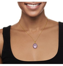 10.00 ct. t.w. Amethyst and .22 ct. t.w. Diamond Pendant in 14kt Yellow Gold $305.90 Pendants