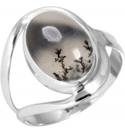 925 Sterling Silver Handmade Ring for Women 10x14 Oval Gemstone Statement Jewelry for Gift (99021_R) Dendrite Opal $19.71 Rings