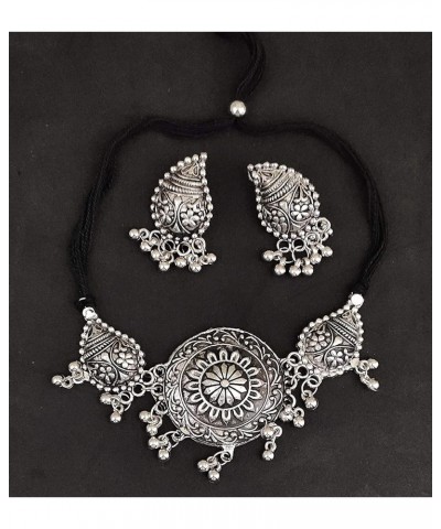 Indian Silver Oxidized Afghani Tassel Banjara Tribal Gypsy Beads Chunky Choker Necklace Jewelry, Multi $10.19 Necklaces