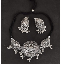 Indian Silver Oxidized Afghani Tassel Banjara Tribal Gypsy Beads Chunky Choker Necklace Jewelry, Multi $10.19 Necklaces