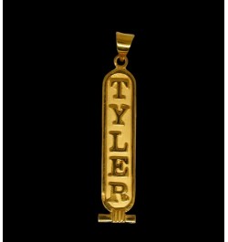 Customize Personalized Cartouche Double side ( 2 Sided ) solid pendant Necklace Available 14K Gold, 18K Gold and Sterling Sil...