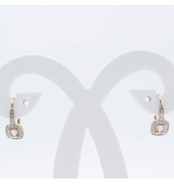 14K 4 MM Round Gemstone & Diamond Ladies Halo Style Dangling Earrings, Rose Gold Morganite $182.59 Earrings