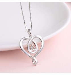 925 Sterling Silver Jewelry Engraved Love Heart Pendant Necklace Gift for Women Girls Mum Always My Sister Forever My Friend ...