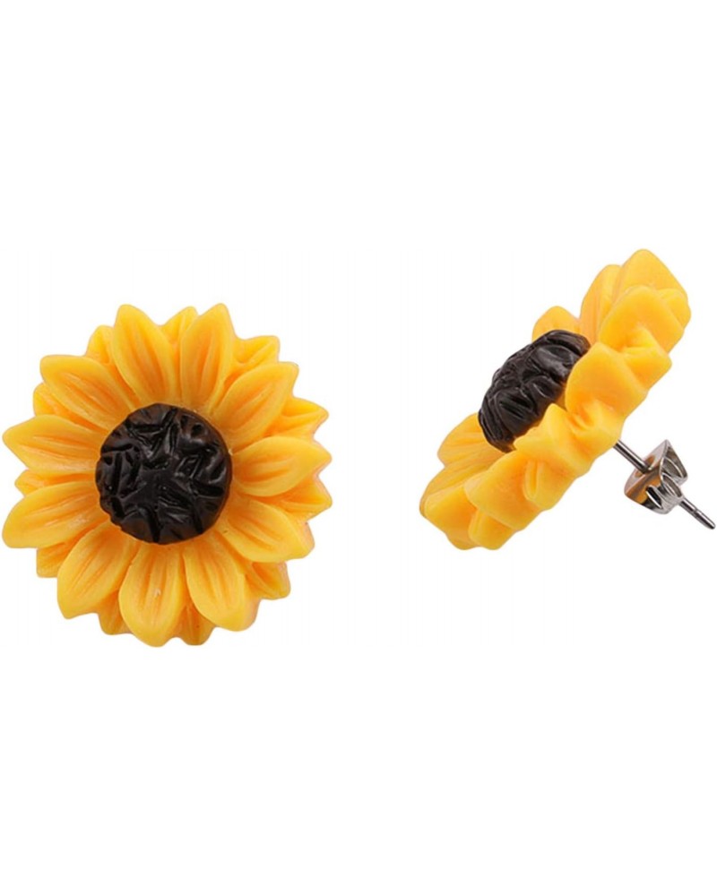 Flower Stud Earrings for Women Girls Cute Resin Daisy Stud Earrings,15mm $3.36 Earrings