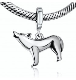 Howling Wolf 925 Sterling Silver Pendant Charm Bead For Pandora & Similar Charm Bracelets or Necklaces $17.60 Bracelets