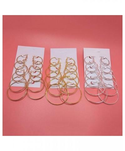 6 Pairs Circle Hoop Dangle Earrings Women Celebrity Eardrop Clothing Accessories, Valentines Costume Jewelry Gift for Women G...