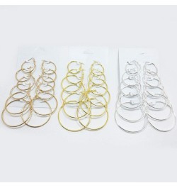 6 Pairs Circle Hoop Dangle Earrings Women Celebrity Eardrop Clothing Accessories, Valentines Costume Jewelry Gift for Women G...