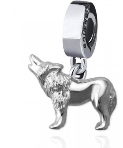 Howling Wolf 925 Sterling Silver Pendant Charm Bead For Pandora & Similar Charm Bracelets or Necklaces $17.60 Bracelets