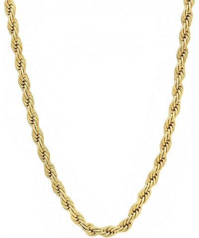 2mm-6mm 14k Yellow Gold Plated Twisted Rope Chain Necklace or Bracelet 30.0 Inches 2.8mm Necklace $22.26 Necklaces