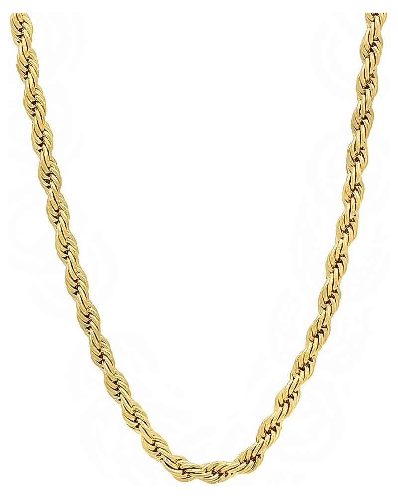 2mm-6mm 14k Yellow Gold Plated Twisted Rope Chain Necklace or Bracelet 30.0 Inches 2.8mm Necklace $22.26 Necklaces