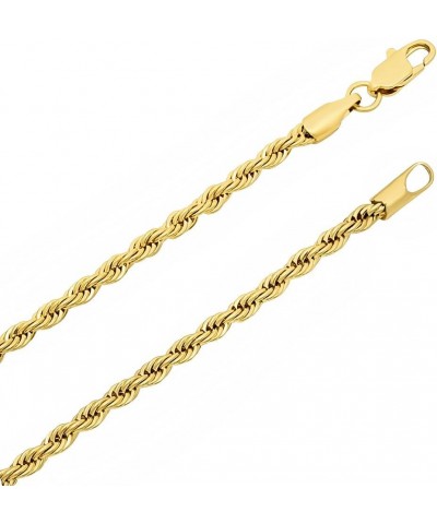 2mm-6mm 14k Yellow Gold Plated Twisted Rope Chain Necklace or Bracelet 30.0 Inches 2.8mm Necklace $22.26 Necklaces