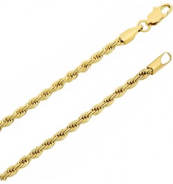 2mm-6mm 14k Yellow Gold Plated Twisted Rope Chain Necklace or Bracelet 30.0 Inches 2.8mm Necklace $22.26 Necklaces