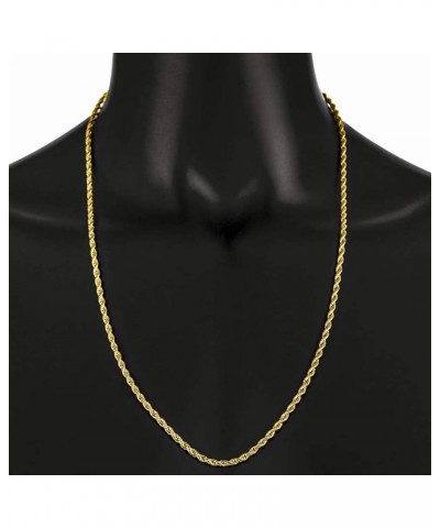 2mm-6mm 14k Yellow Gold Plated Twisted Rope Chain Necklace or Bracelet 30.0 Inches 2.8mm Necklace $22.26 Necklaces