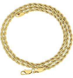 2mm-6mm 14k Yellow Gold Plated Twisted Rope Chain Necklace or Bracelet 30.0 Inches 2.8mm Necklace $22.26 Necklaces