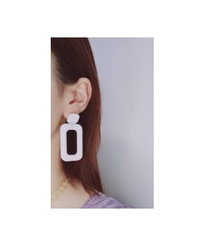 Retro Simple Acrylic Geometric Square Hollow Earrings C-shape Candy Color Earrings, Lovely Colorful Resin Ear Stud Big Hoop E...